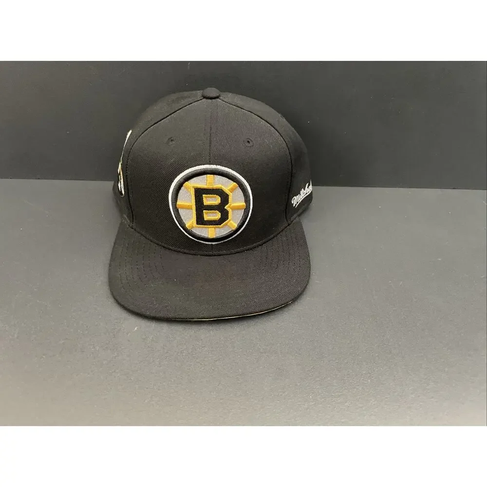 Mitchell & Ness NHL Boston Bruins Hat Flatbrim Snapback 50th Anniversary 7 5/8